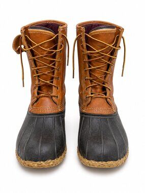 vintage brown leather L.L.Bean Maine Hunting Shoes Duck Boots GoreTex 12